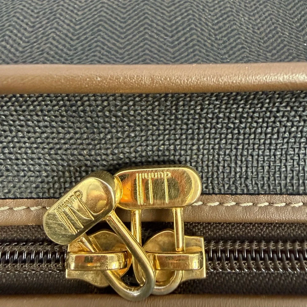 Vintage Dunhill Weekender Duffel Travel Bag Leather Trim W Lock Key
